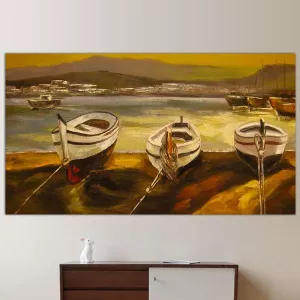 Marine schilderij, 80x200 cm