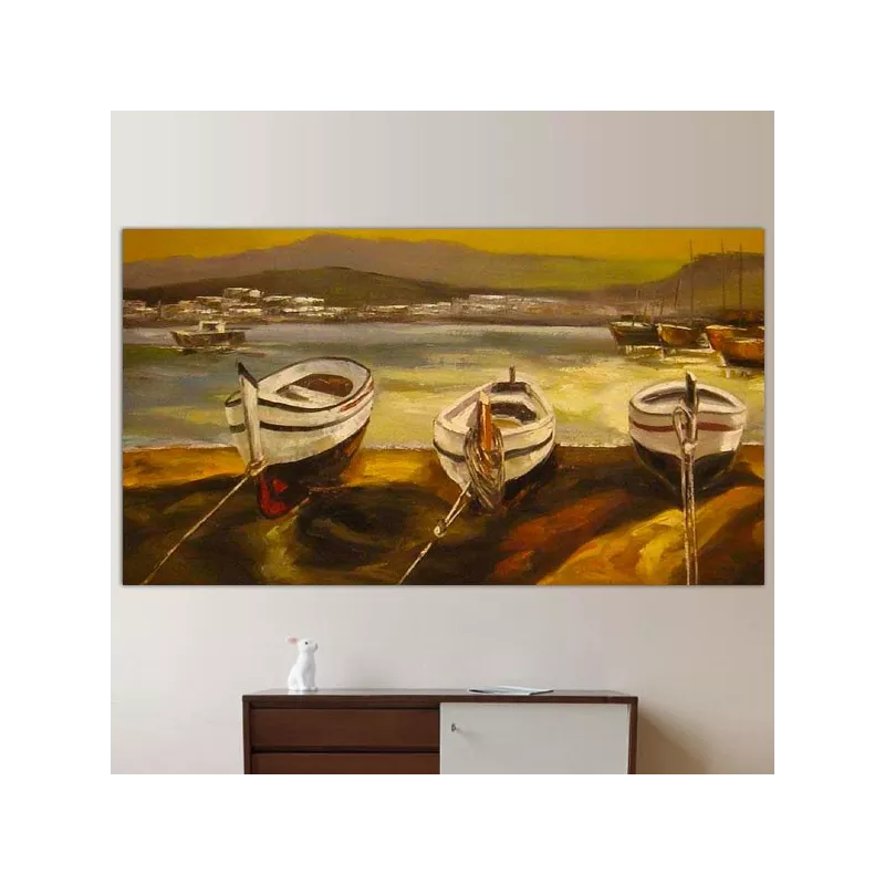 Marine schilderij, 80x200 cm