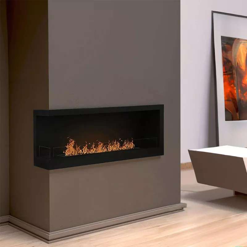 Murcie XL bio-ethanol inbouwhaard Kleur Zwart Opening Links openen