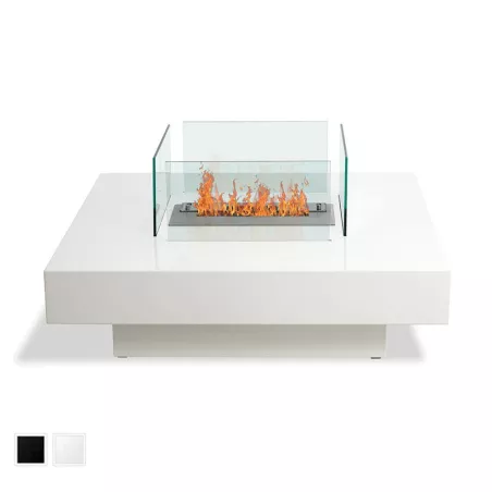 Salontafel met bio-ethanol brander in het midden Kleur Wit