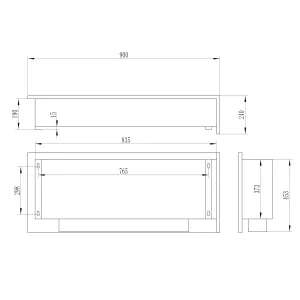 2-hoek inbouwhaard Murcie schema