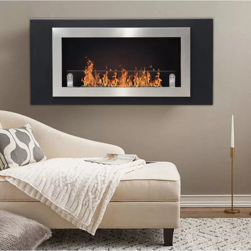 Wandhaard Stockholm, 2 haarden voor 5,4kW Kleur Geborsteld roestvrij staal