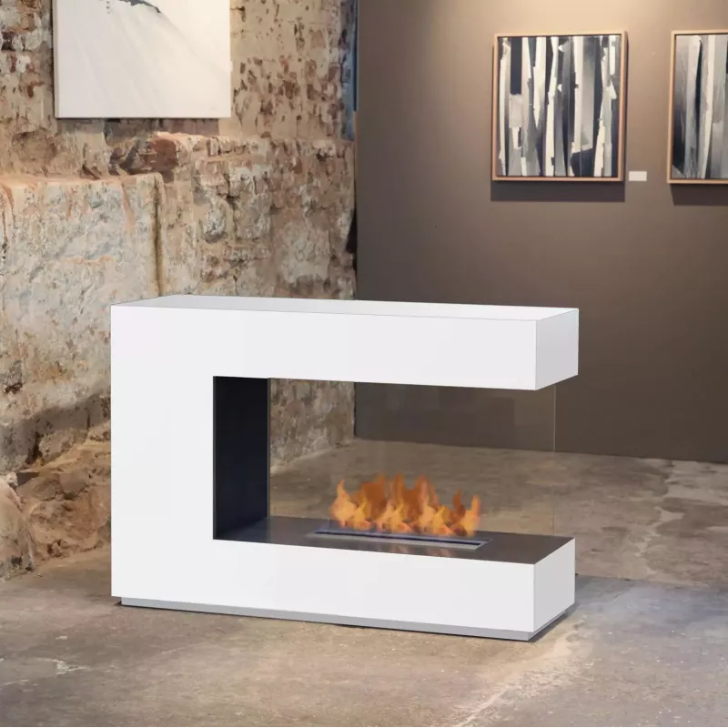 Witte design ethanol haard Kleur Briljant wit