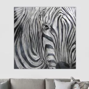Zebra schilderij, 100 x 100 cm