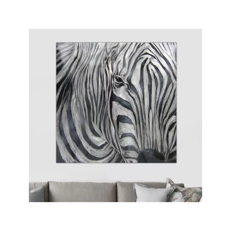 Zebra schilderij, 100 x 100 cm