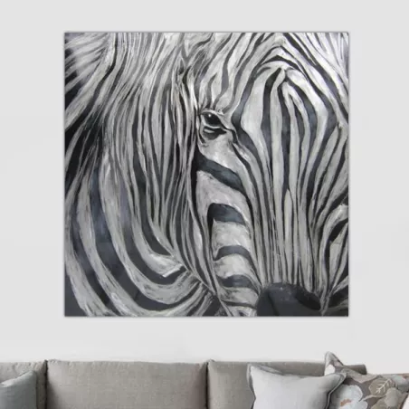 Zebra schilderij, 100 x 100 cm