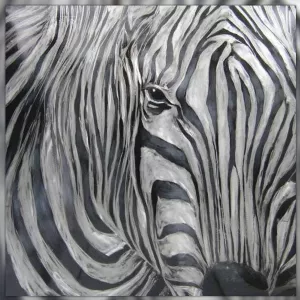 Zebra schilderij, 100 x 100 cm