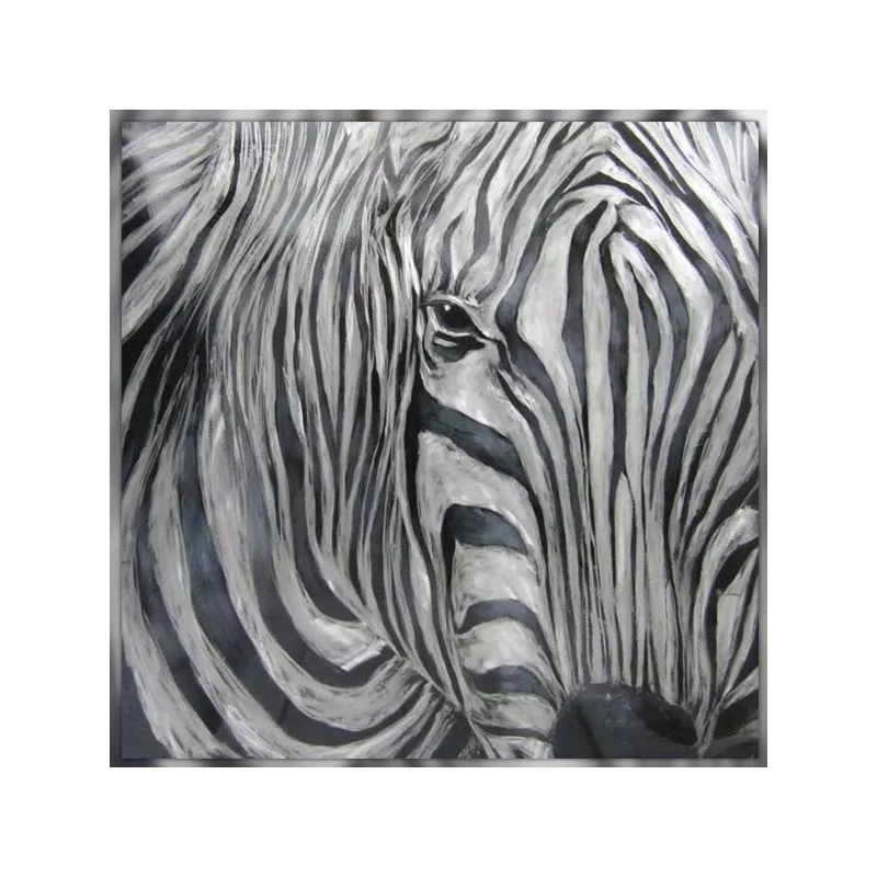 Zebra schilderij, 100 x 100 cm