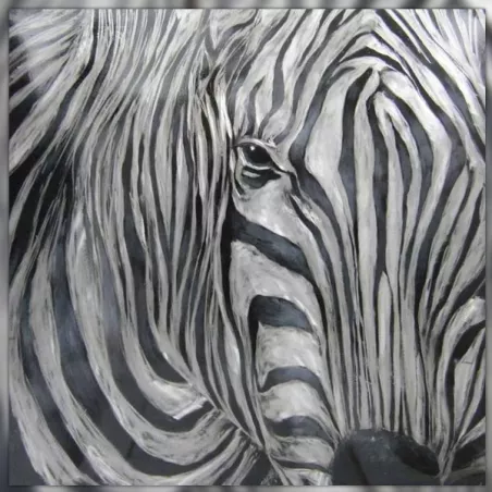 Zebra schilderij, 100 x 100 cm