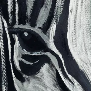 Zebra schilderij, 100 x 100 cm