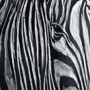 Zebra schilderij, 100 x 100 cm