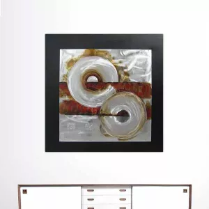 Abstracte industriële rode verf, 80 x 80 cm