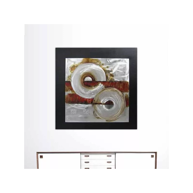 Abstracte industriële rode verf, 80 x 80 cm