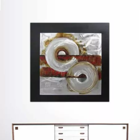 Abstracte industriële rode verf, 80 x 80 cm