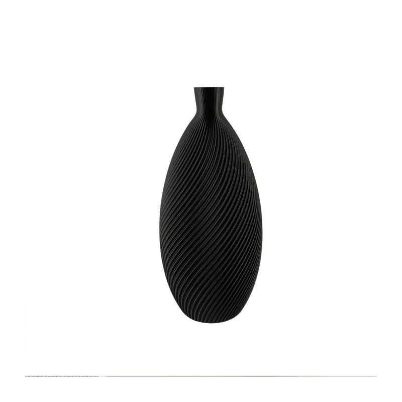 Amandelvormige designervaas Kleur Zwart Grootte 20 cm