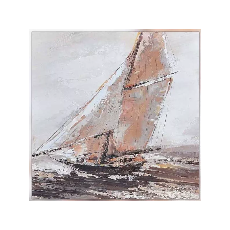 Boot schilderij, zeildoek, 80 x 80 cm