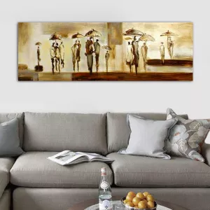 Hedendaags regenschilderij 152 x 51 cm