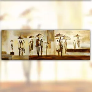 Hedendaags regenschilderij 152 x 51 cm