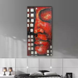 Rood Boeddha schilderij : Wikao huis en ontwerp