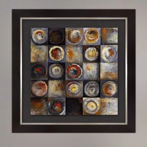Vierkant 3D abstract schilderij, 90 x 90 cm