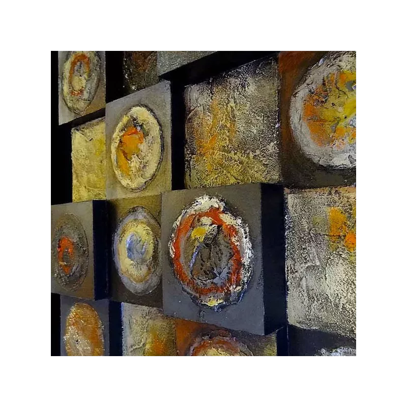 Vierkant 3D abstract schilderij, 90 x 90 cm