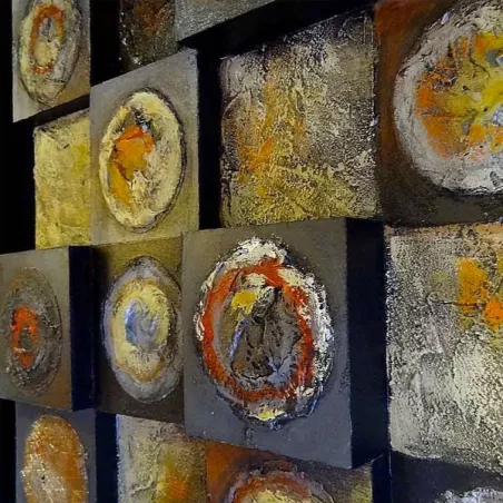 Vierkant 3D abstract schilderij, 90 x 90 cm