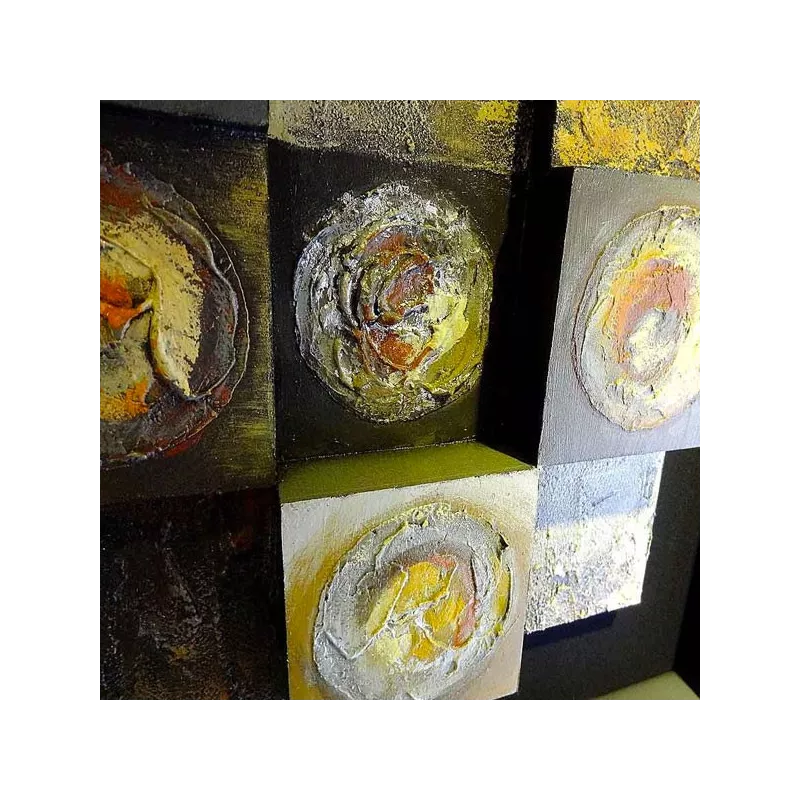 Vierkant 3D abstract schilderij, 90 x 90 cm