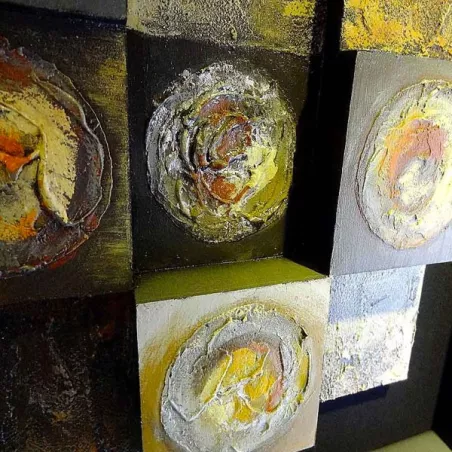 Vierkant 3D abstract schilderij, 90 x 90 cm