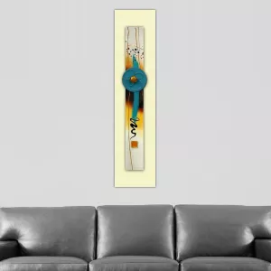 abstract geel schilderij, formaat 80 x 20 x 7 cm