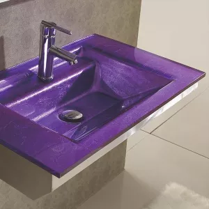 Emerald plum glazen wastafel : Wikao huis en ontwerp