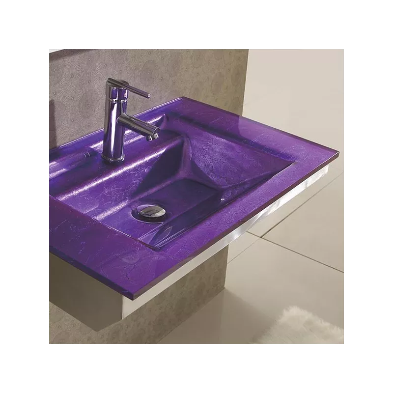 Emerald plum glazen wastafel : Wikao huis en ontwerp Kleur Pruim