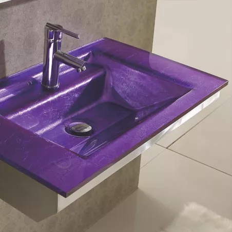 Emerald plum glazen wastafel : Wikao huis en ontwerp Kleur Pruim