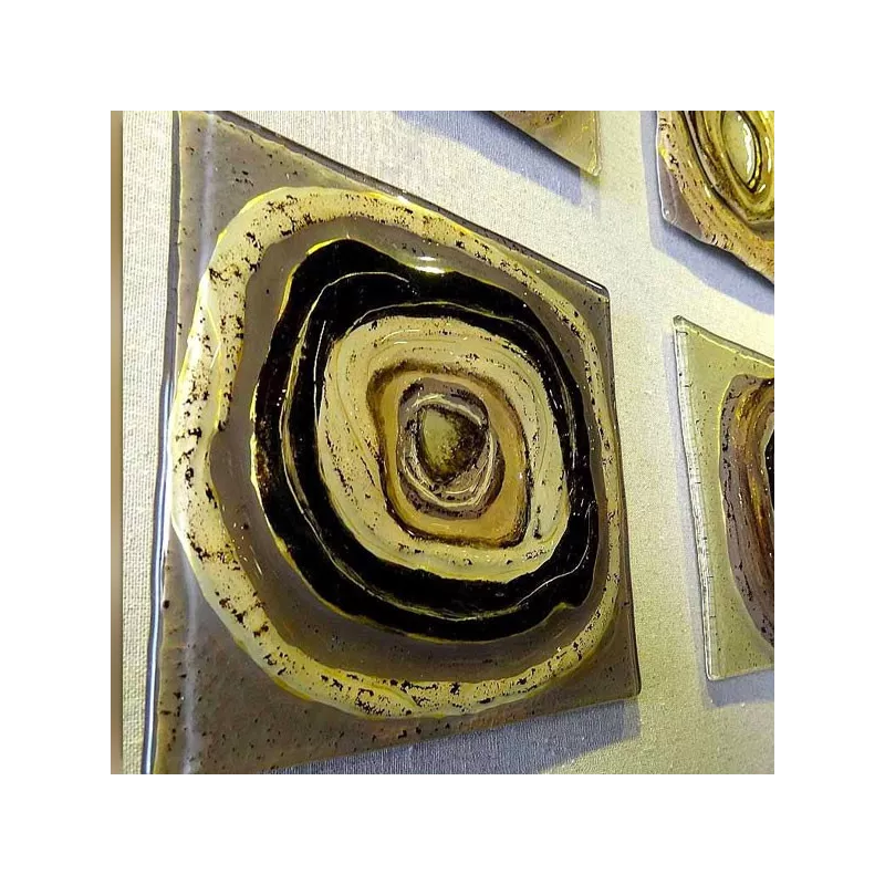 Hedendaags schilderij glazen vierkantjes, 105 x 105 cm