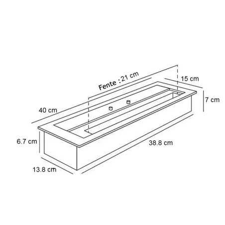 40 cm bio-ethanol brander, verwarming 3 kW