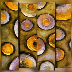 Hedendaags schilderij, vintage stijl, 100x100 cm