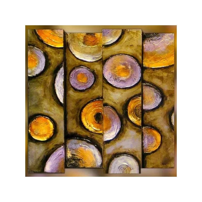 Hedendaags schilderij, vintage stijl, 100x100 cm