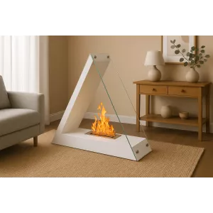 Kheops driehoekige bio ethanol haard, 80x68x30cm