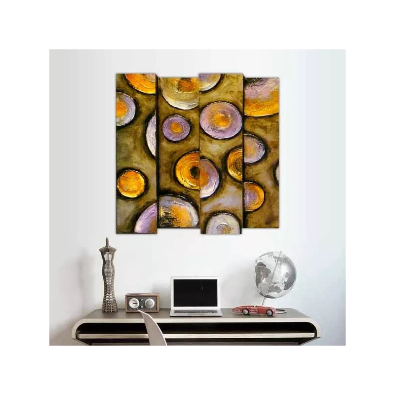 Hedendaags schilderij, vintage stijl, 100x100 cm