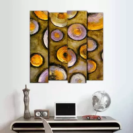 Hedendaags schilderij, vintage stijl, 100x100 cm