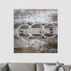 Designschilderij in Rauschenberg-stijl, 100 x 100 cm