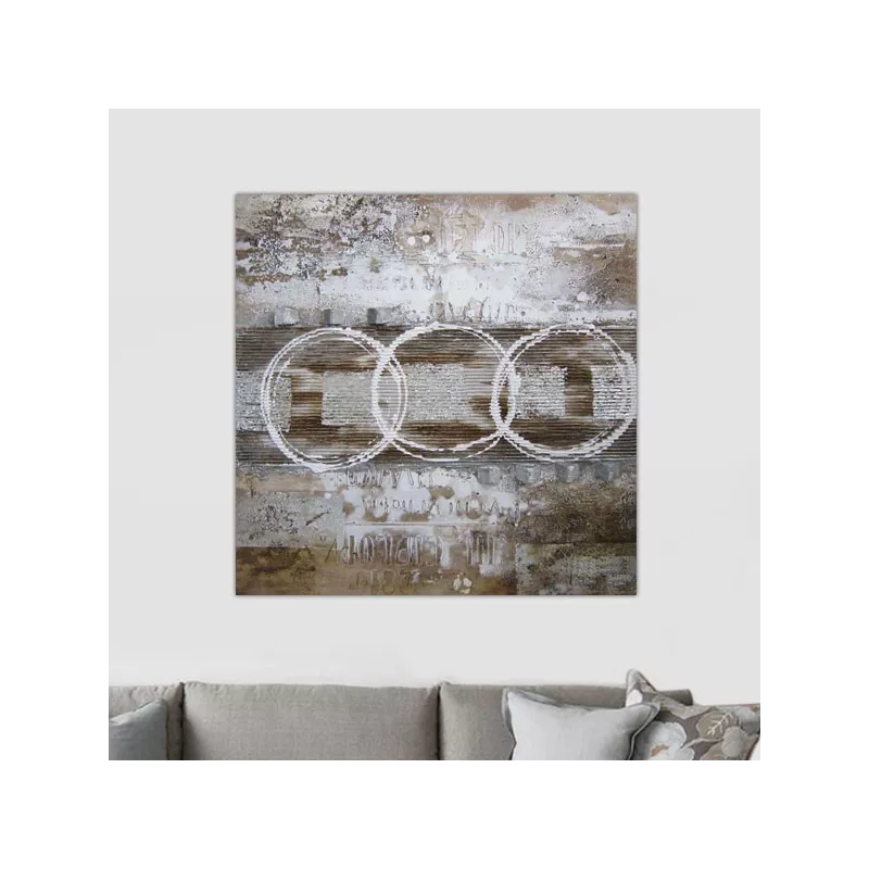 Designschilderij in Rauschenberg-stijl, 100 x 100 cm