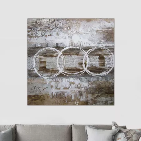 Designschilderij in Rauschenberg-stijl, 100 x 100 cm