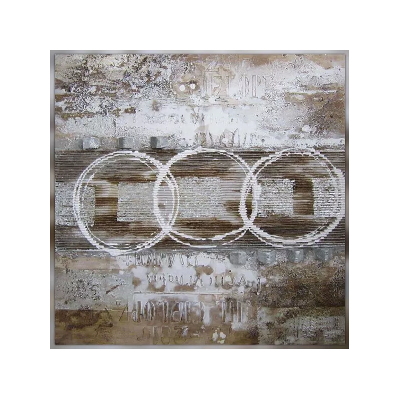 Designschilderij in Rauschenberg-stijl, 100 x 100 cm