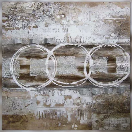 Designschilderij in Rauschenberg-stijl, 100 x 100 cm