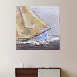Zeildoek, scheepswrak, 80x80cm