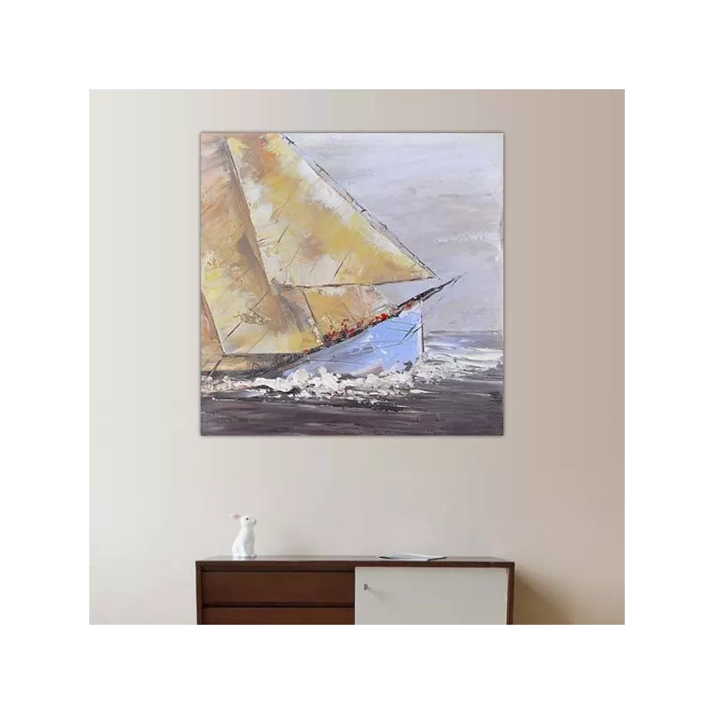 Zeildoek, scheepswrak, 80x80cm
