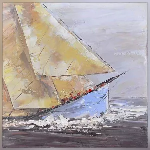 Zeildoek, scheepswrak, 80x80cm