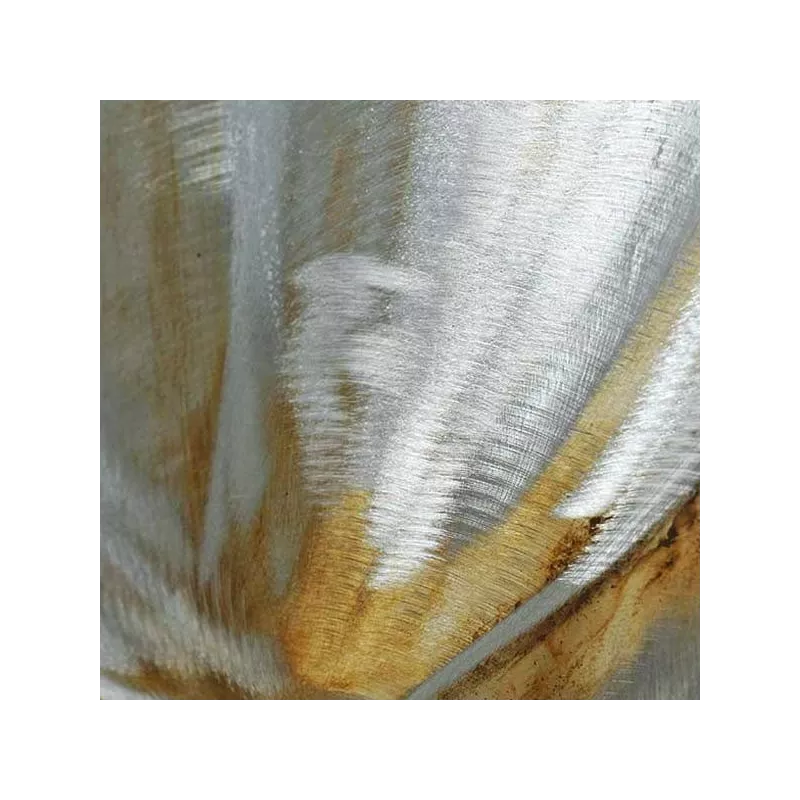 Verf op aluminium met witte oogjes, 60x120cm