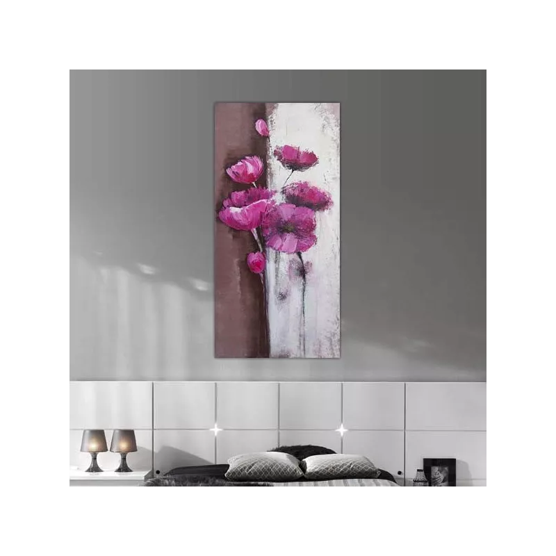 Schilderij van rozen op een verticale plank, bloemenschilderij