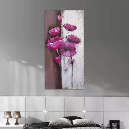 Schilderij van rozen op een verticale plank, bloemenschilderij